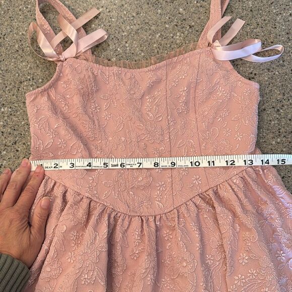 TRIXXI Blush Pink Floral Jacquard Corset Mini Dress - Picture 10 of 11